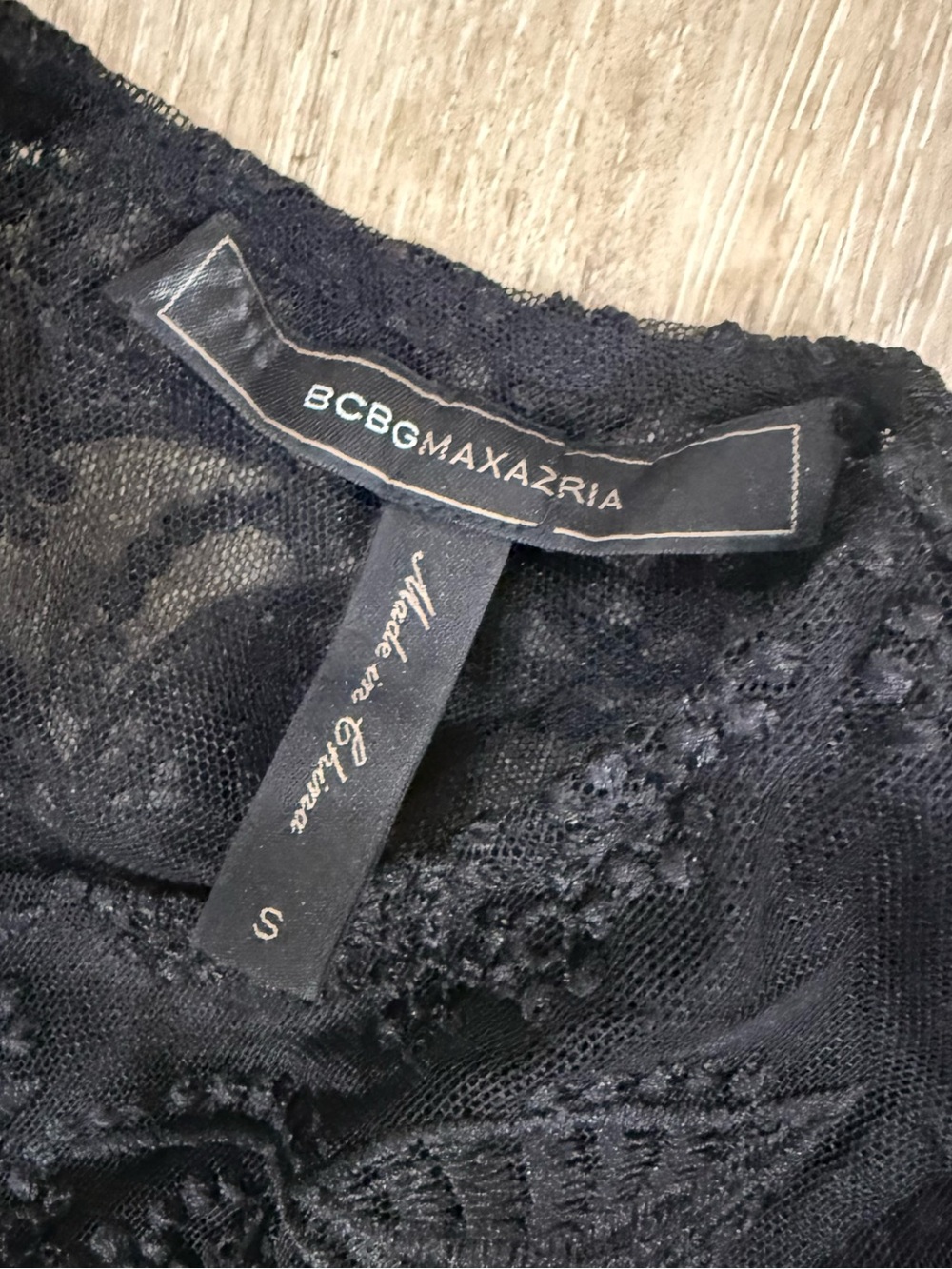 BCBGMaxAzria Black Embroidered Sheer Flutter Sleeve Top - Picture 2 of 4